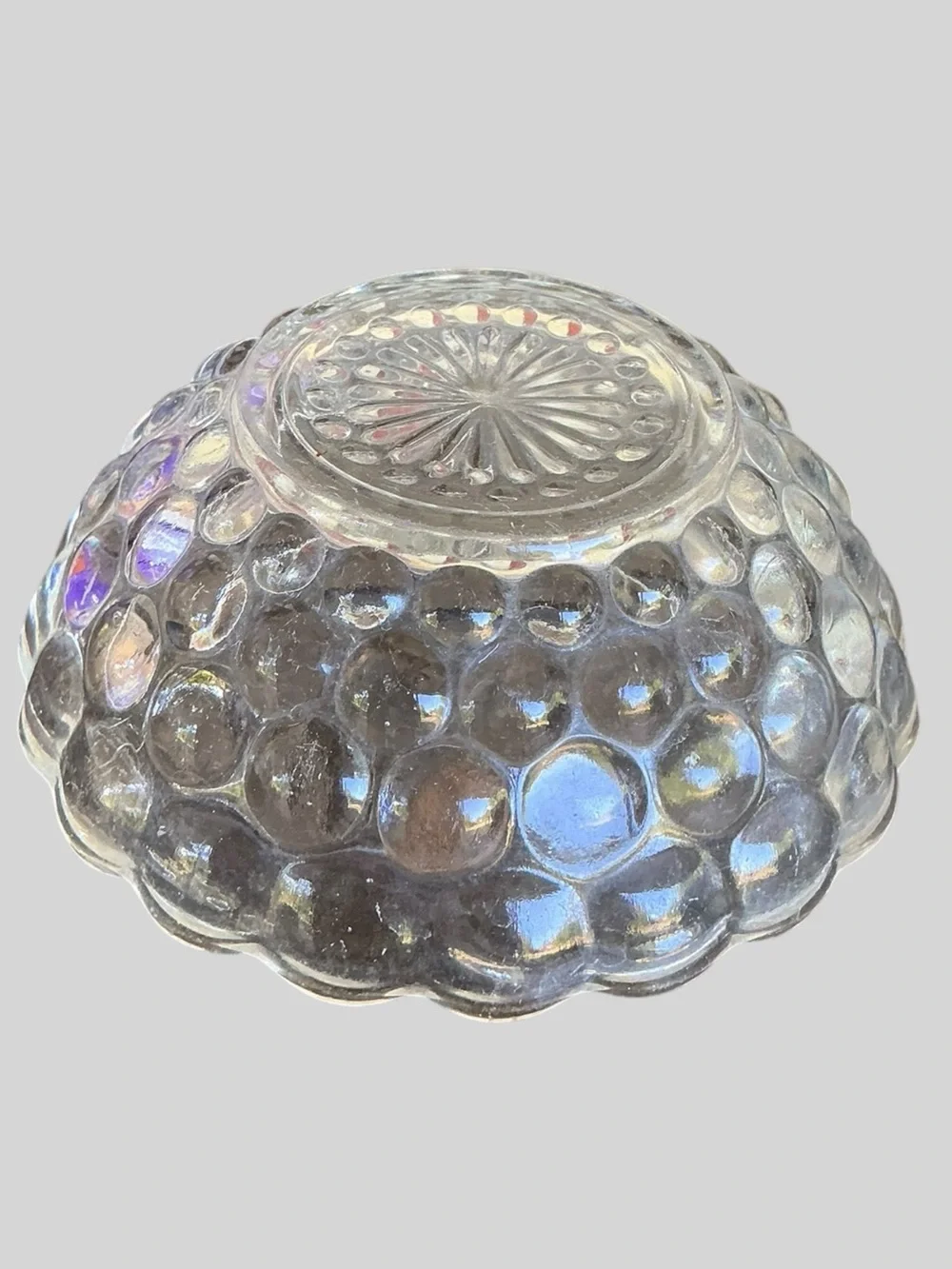 2 Vintage Clear Glass Bowls Indiana Glass Diamond Point Anchor Hocking Bubble